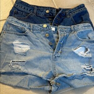 Forever 21 Blue and Light Blue Denim Shorts